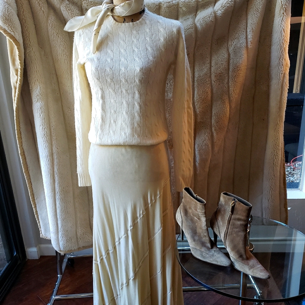 Ralph Lauren Black label skirt sweater and scarf